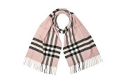 BURBERRY Classic Cashmere Scarf in Check - Bright Rose